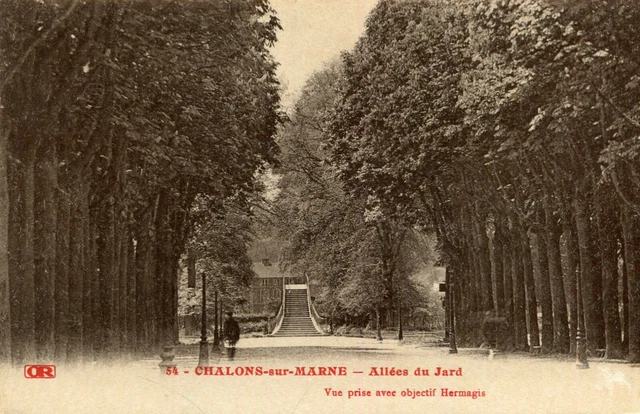 CHAMPAGNE CHALONS sur Marne Allées du Jardard with pub camera Hermagis