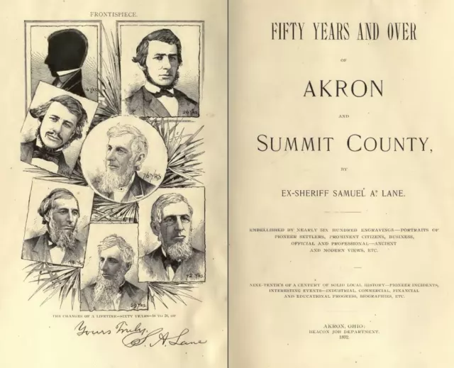 1892 AKRON & SUMMIT County Ohio OH, History and Genealogy Ancestry DVD B14