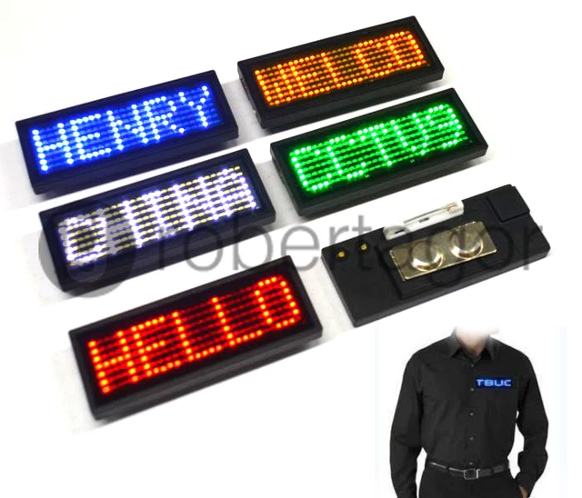 MINI AFFICHEUR PROGRAMMABLE LED Badge Tableau Enseigne Coulissante ...