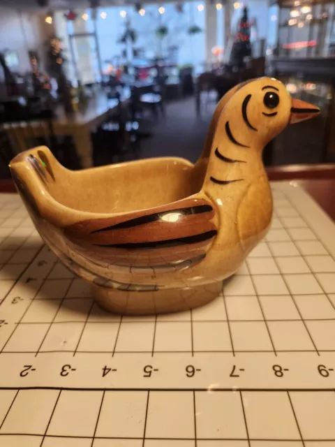 VTG Distlefink Handpainted  Pottery Bird Bowl  California Cleminsons Pottery