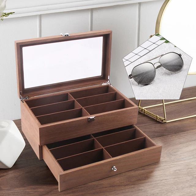 Eyeglass Display Case 2 Layer 12Bits Glasses Storage Box Gift Sunglass Organizer