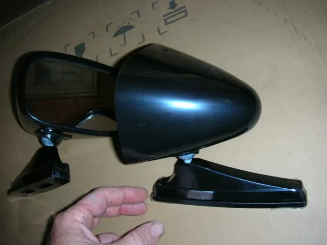 Nos 2 Vintage Classic All Black  Dual Sport Bullet Shape Hot Rod/Rat Rod Mirrors 2