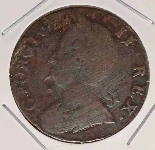 1743 King George II Copper Half Penny