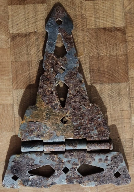 Large Vintage Metal Outdoor Barn Hinge Rustic