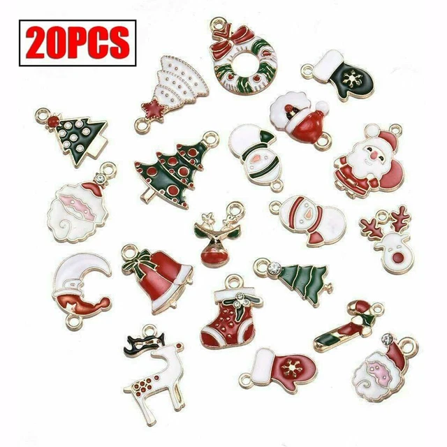 20 Stk.Bunt Gemischt Emaille Legierung Weihnachten Serie Anhänger Charme Schmuck