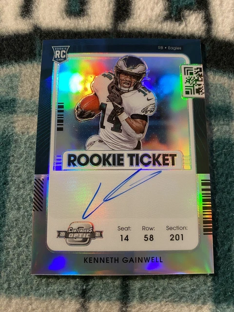 Kenneth Gainwell Rc Auto 2021 Contenders Optic Silver Prizm Ssp Eagles Autograph