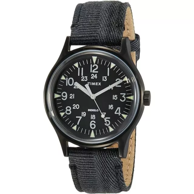 Timex Men's Watch MK1 Quartz Black Stainless Steel Case Fabric Strap TW2R68200