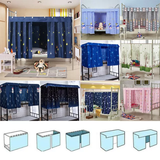 1.5*2M Cabin Bunk Bed Tent Curtain Cloth Dormitory Mid Sleeper Canopy Spread Kid