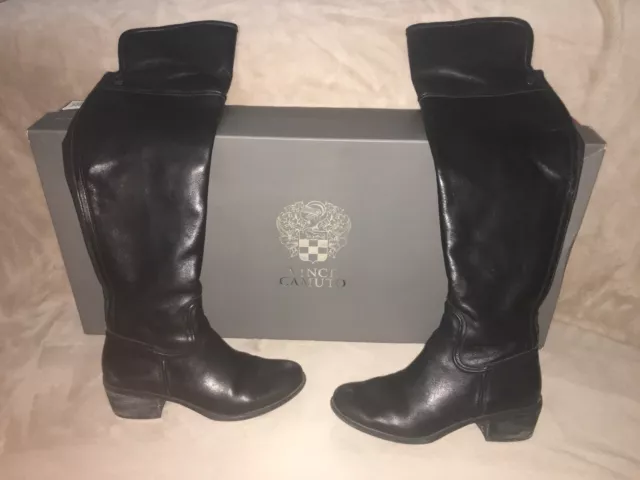 Vince Camuto Baldwin Black Over The Knee Boot Sz 8