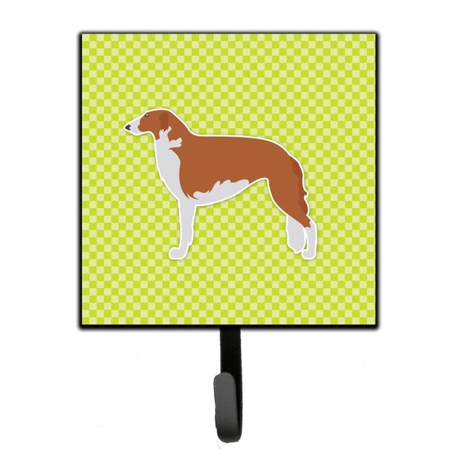"Caroline's Treasures Borzoi Russian Greyhound Checkerboard Green Leash or Ke...