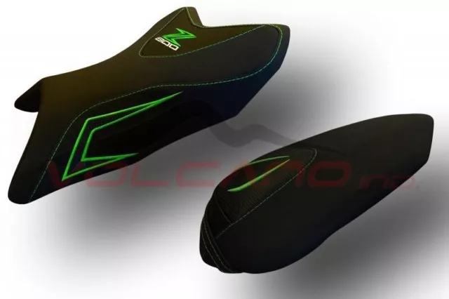 Kawasaki Z800 2013-2017 Volcano design Saddle cover Anti scivolo black green Log