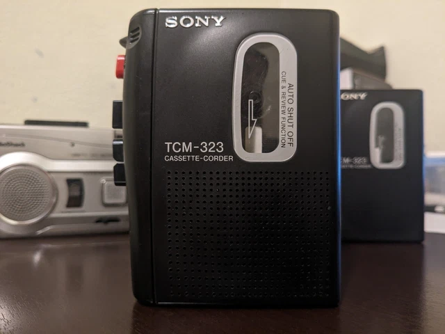 Vintage Sony Cassette Player Black Portable TCM-323 Voice Recorder
