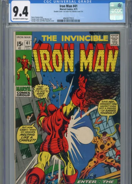 Iron Man #41 Nm 9.4 Cgc Double Cover 1St 9.0 Interior 9.4 Tuska Art And Cover Co