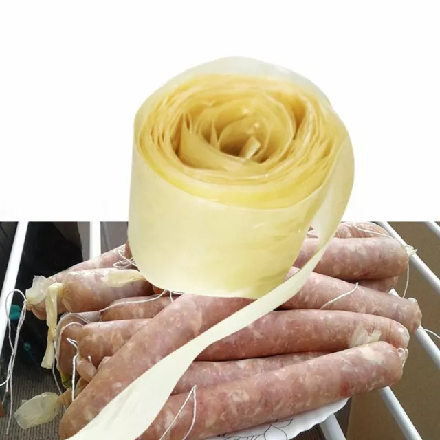 Dry Collagen Sausage Casings 3/5 Meters 21/25mm Tube Meat Sausages Casing Tools