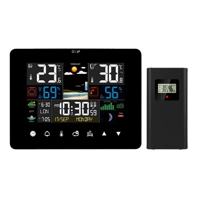 Wireless Weather Station with Touchscreen Display and Sunrise/Sunset Times