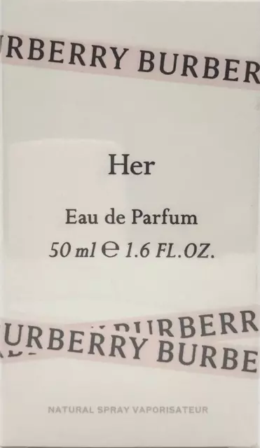 BURBERRY HER EAU DE PARFUM SPRAY FOR WOMEN 1.6 Oz / 50 ml BRAND NEW ITEM !!!