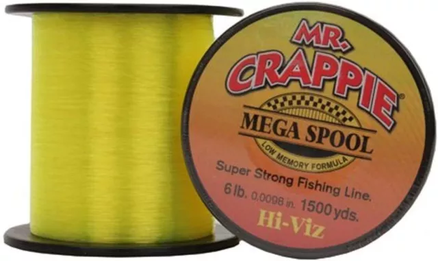 Mr Crappie~Mega Spool Line~Hi-Vis ~Clear 4/6/8lb.~500yds~FREE
