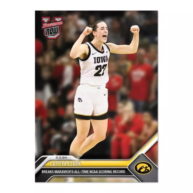2024 BOWMAN U Now 61 Caitlin Clark Breaks Pete Maravich Ncaa Record