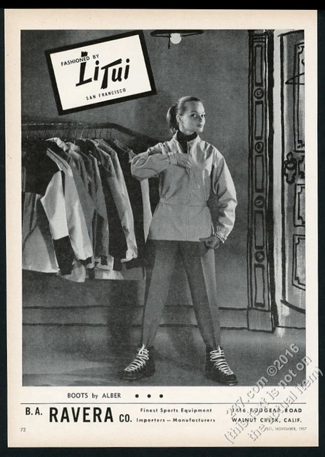 1957 LiTui Li Tui women's ski jacket fashion photo vintage print ad