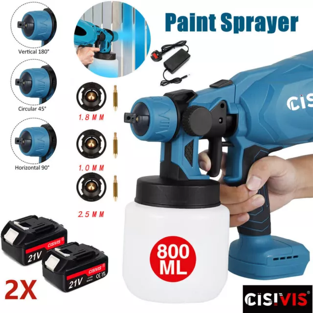 Spray Gun Cordless Fence Wall Paint Sprayer Electric Airless For Makita Battery