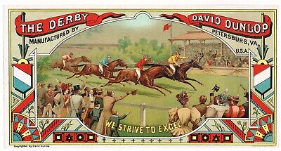 Genuine Plug Tobacco Label Caddy 1880 The Derby Virginia Horse Racing Jockey