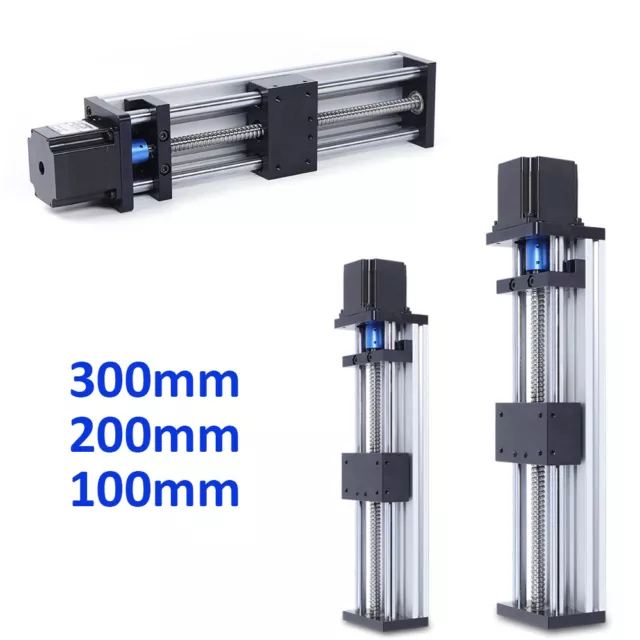 100mm-300mm CNC Linear Guide Rail Slide Stage Actuator W/ Nema 23 Stepper Motor