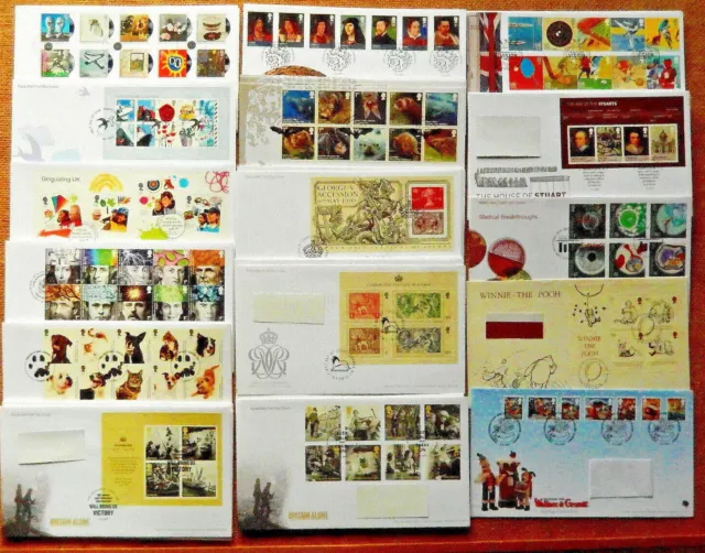 Gb 2010 Royal Mail Fdc Selection Typed Addresses, Your Choice Of Cancellations