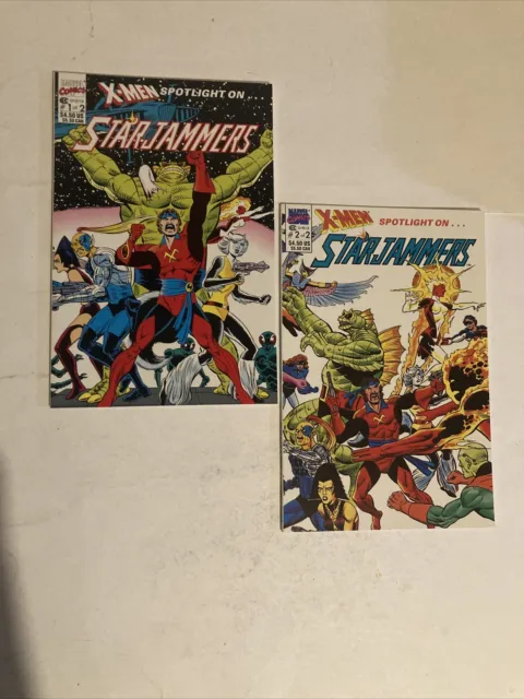 X-MEN SPOTLIGHT ON STARJAMMERS # 1 & # 2 Marvel Comic Books G/VG 1990 Copper Age 13