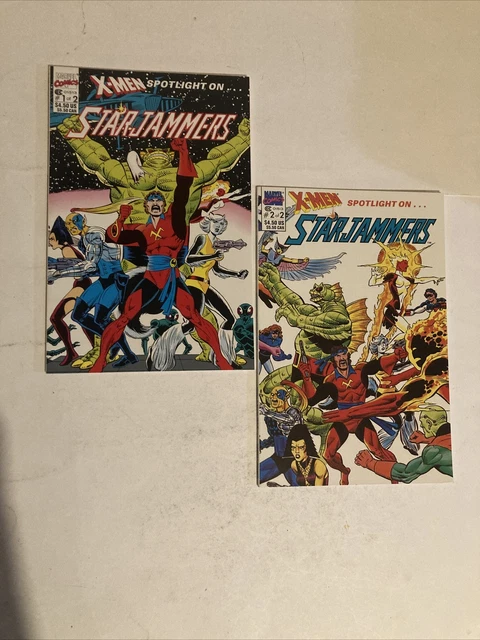 X-MEN SPOTLIGHT ON STARJAMMERS # 1 & # 2 Marvel Comic Books G/VG 1990 Copper Age 13