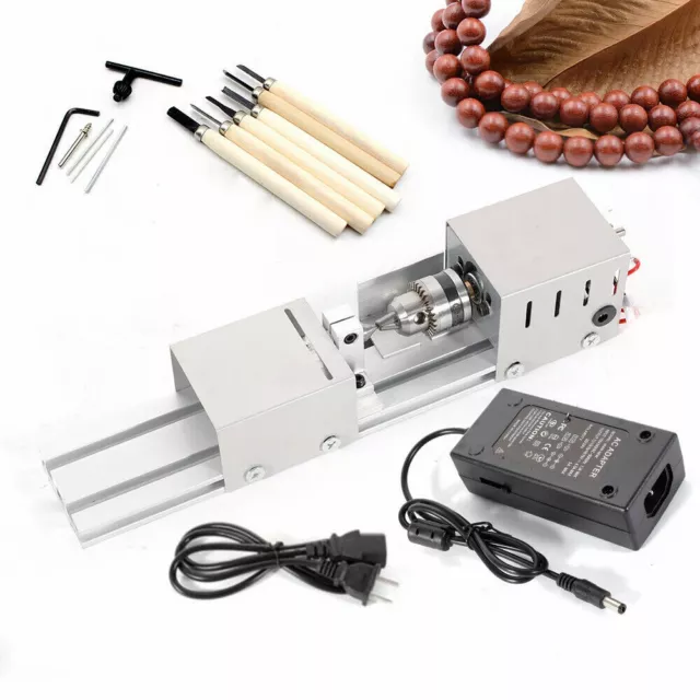 DIY DC12-24V Table Polishing Cutting Tool Mini Wood Lathe Machine Beads Polisher