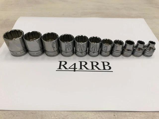 Snap-on 1/2" Drive SAE Shallow Chrome FDX Socket Set (3/8" To 1-1/8") - 313YTWY