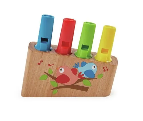 Hape Regenbogen Panflöte mit 4 Noten Kinder Spielzeug Musik Instrument Holz bunt