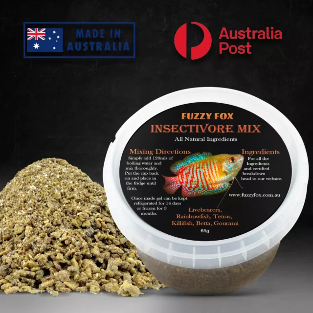 Insectivore Gel Mix Fish Food for Livebearers, Tetras, Betta, Gourami.