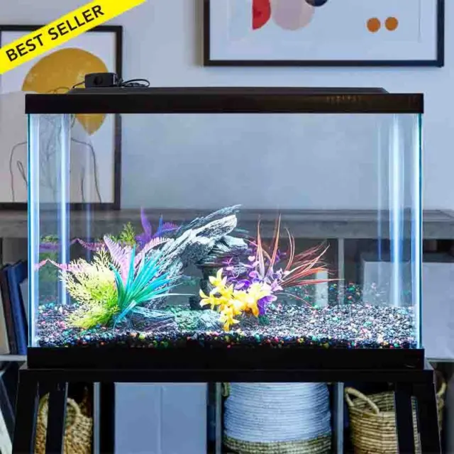 Fish Tank 20/55 Gallon Aquariums Hood w/ LED Light Office Decor Home Desktop NEW