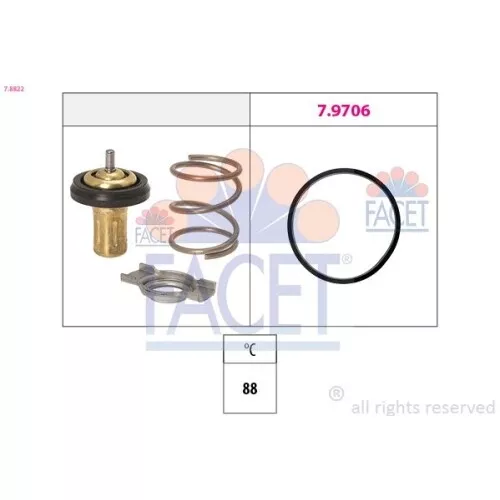 Termostato Refrigerante Facet 7.8822 Made In Italy - Oe Equivalent per Fiat Saab