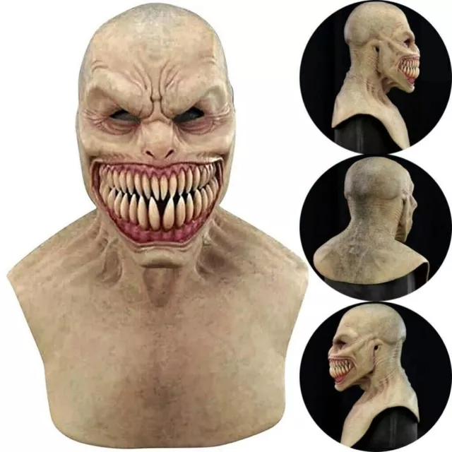 Latex Halloween Scary Full Head Mask Cosplay Clown Devil Horror Face Masks Props