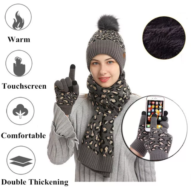 mujer Conjunto de guantes y bufanda para gorro Guantes para pantalla táctil