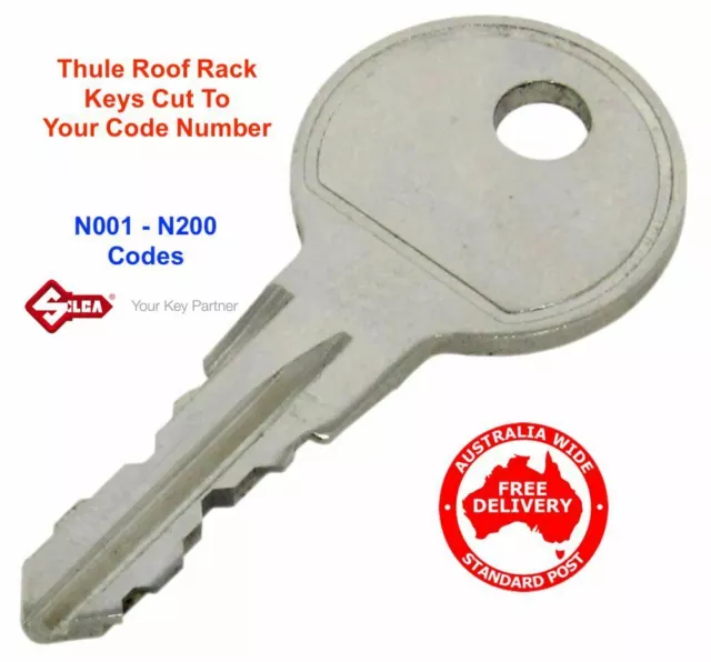 Suits Thule Roof Box Keys Cut "N" Series Replacement Key N001 To N200-FREE POST.
