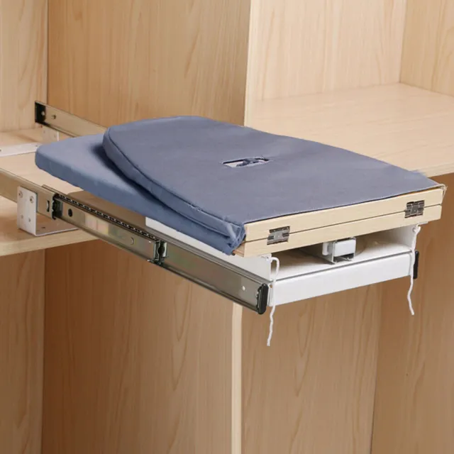 180° Rotation Retractable Ironing Board Closet Gray Folding Pull-Out Stow Away]