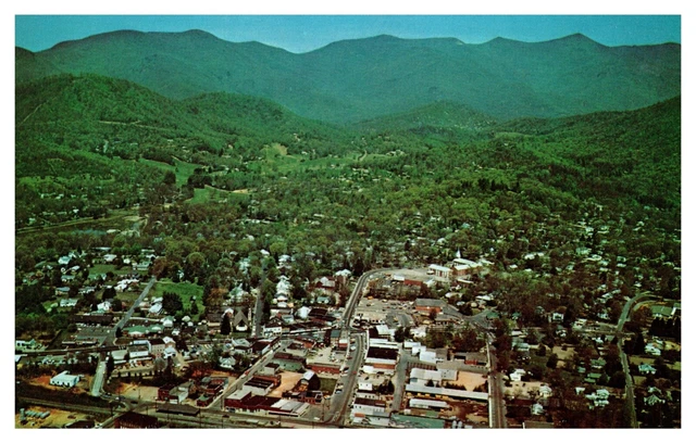 NC North Carolina Aerial View of Black Mountain in Early Spring Chrome Postcard