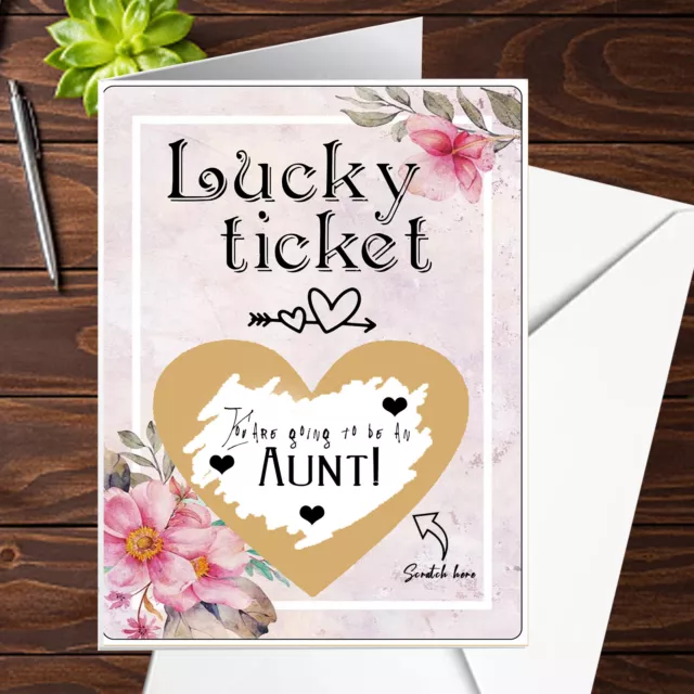 Personalised Pregnancy New Born Baby Announcement Scratch Reveal Surprise Card