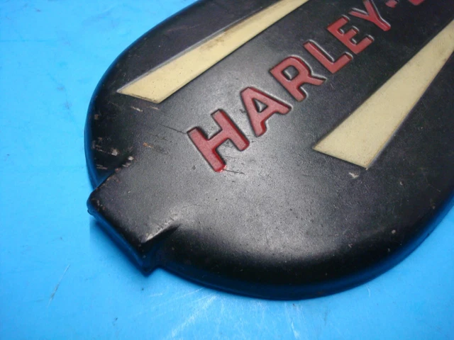 HARLEY DAVIDSON knucklehead flathead nos original tank emblem badge oem ...
