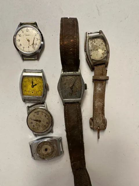 6 alte Armbanduhren Konvolut für Bastler aus Nachlass ( LOT 12 )