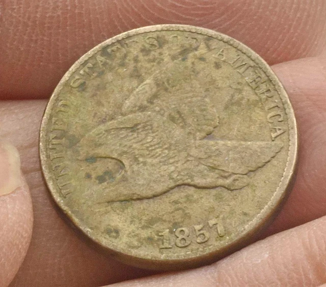 Raw 1857 Flying Eagle 1c Penny small cent