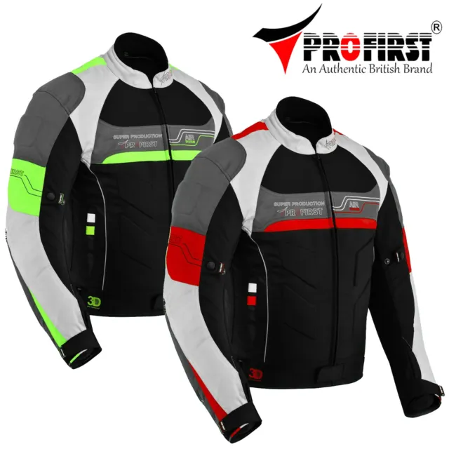 Mens Motorbike Armoured Jacket Motorcycle Riding Waterproof Jackets Red Green CE