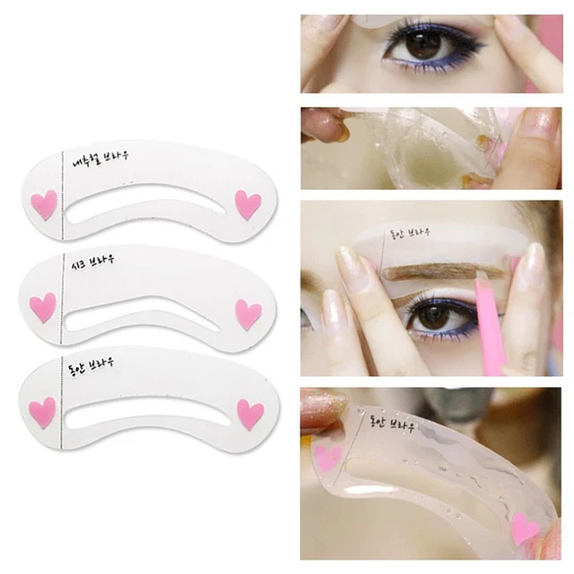 Juego de plantillas de aseo para cejas guía de dibujo para cejas reutilizables