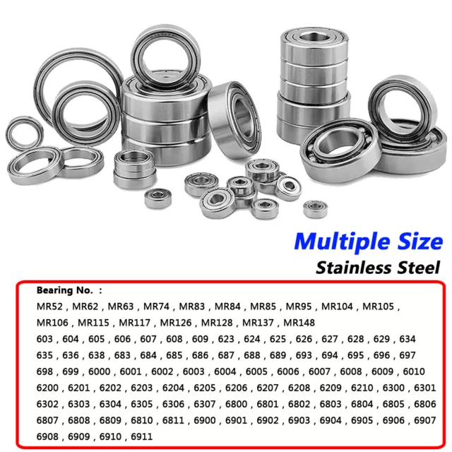 Deep Groove Ball Bearings Stainless Steel Miniature Shielded Bearing 2-50mm Bore