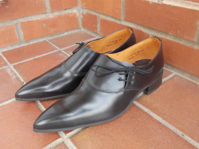 GEORGE COX BLACK Leather WinklePicker Shoes uk TEDDY BOY