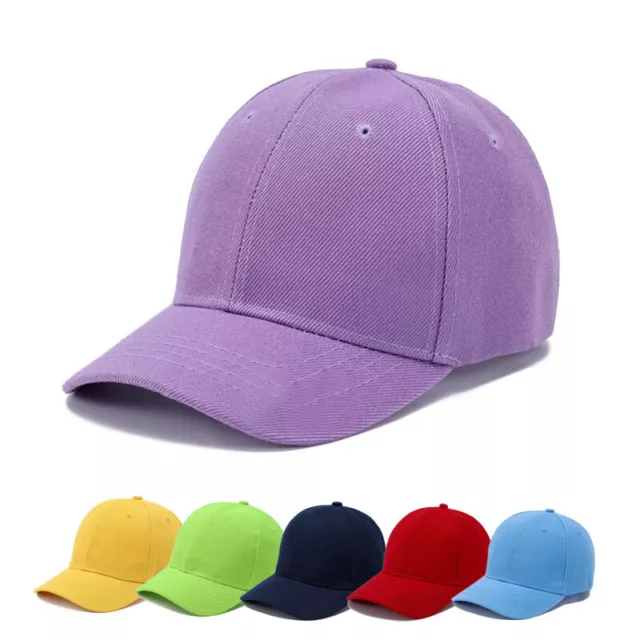 Baseball Coperchi Cappello Bambini Ragazzi Tinta Unita Snapback Sport Hats -