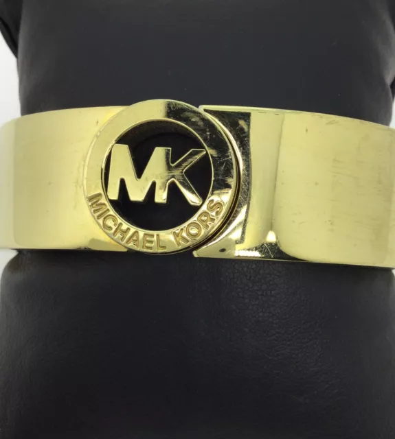 Michael Kors Goldtone Logo Hinged Bangle Bracelet